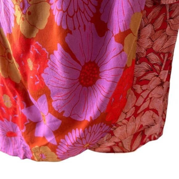 Anthropologie Carolina K Kinsale Floral Wrap Skirt in Red Motif Size Medium NWT - Picture 7 of 13